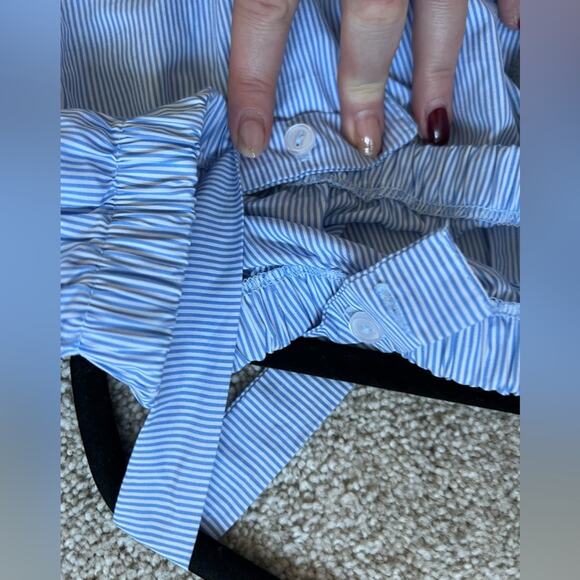 NWOT Kaii off shoulder striped cotton top women’s size large - Picture 11 of 11